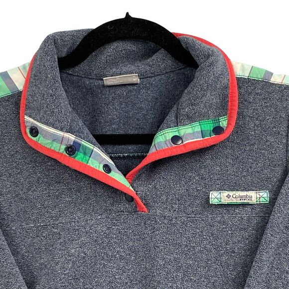 Columbia PFG Fleece Pullover Jacket M 1/4 Snap Gorpcore Granola Fishing Camping - Picture 7 of 10